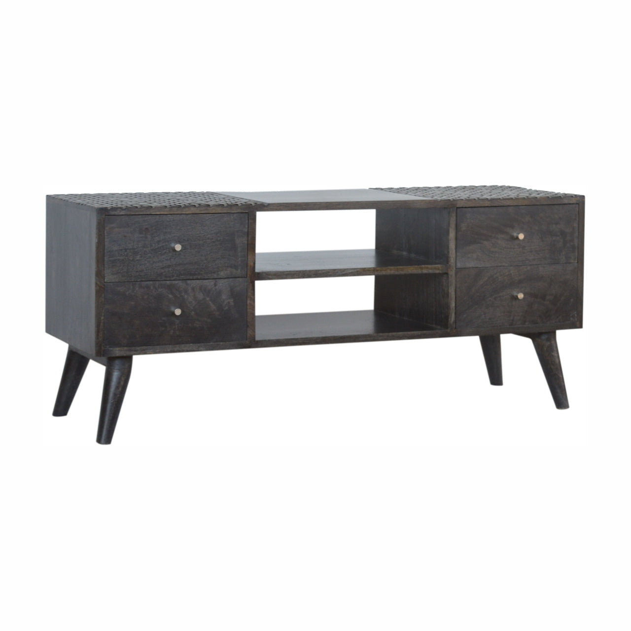 Ash Black Contemporary Entertainment Unit - mancavesuperstore