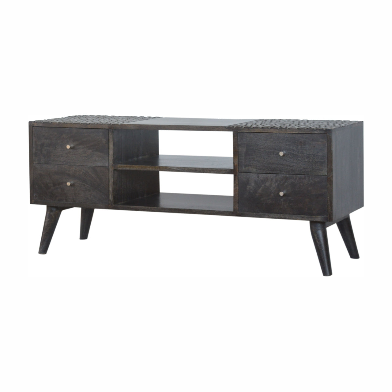 Ash Black Contemporary Entertainment Unit - mancavesuperstore