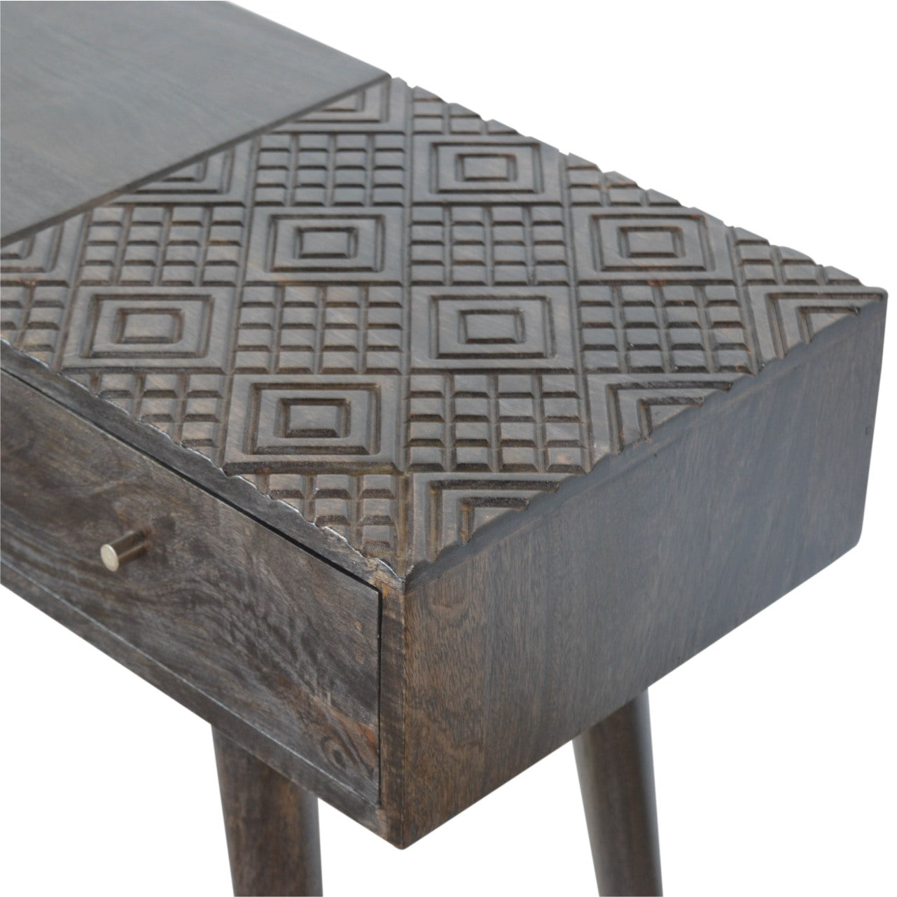 Ash Black 3 Drawer Console Table - mancavesuperstore