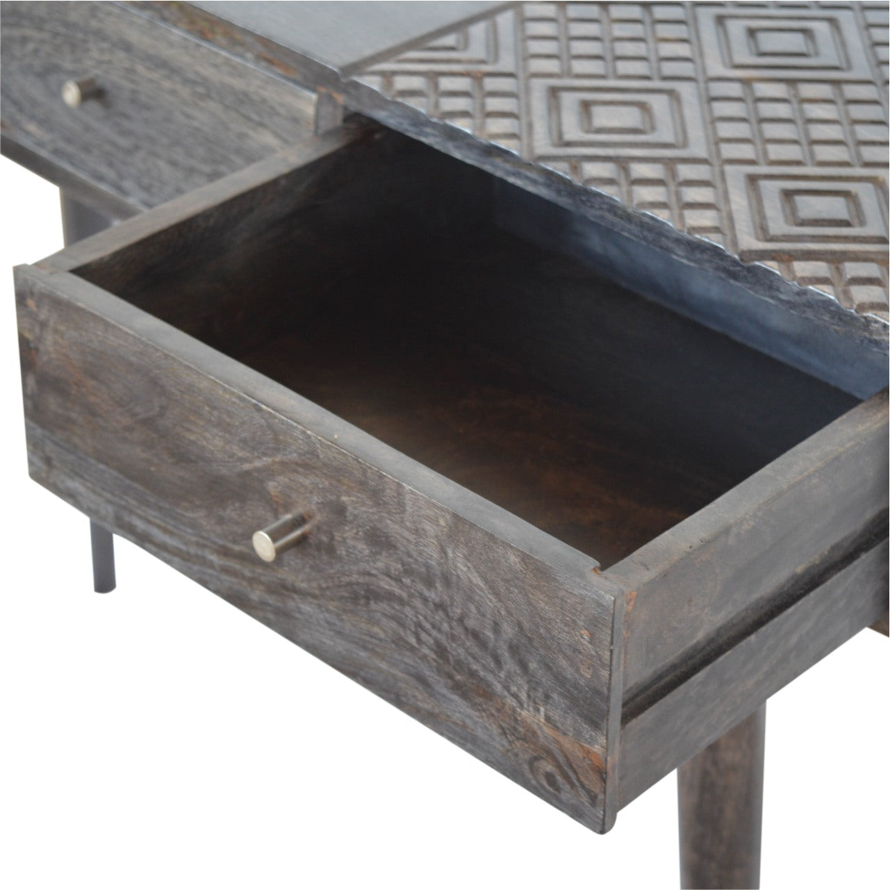 Ash Black 3 Drawer Console Table - mancavesuperstore