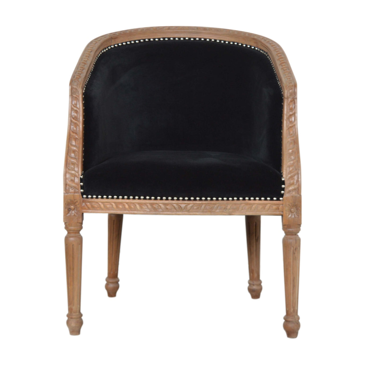 Black Velvet Occasional Chair - mancavesuperstore