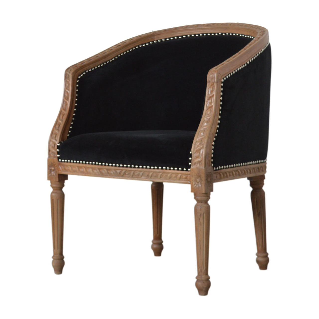 Black Velvet Occasional Chair - mancavesuperstore