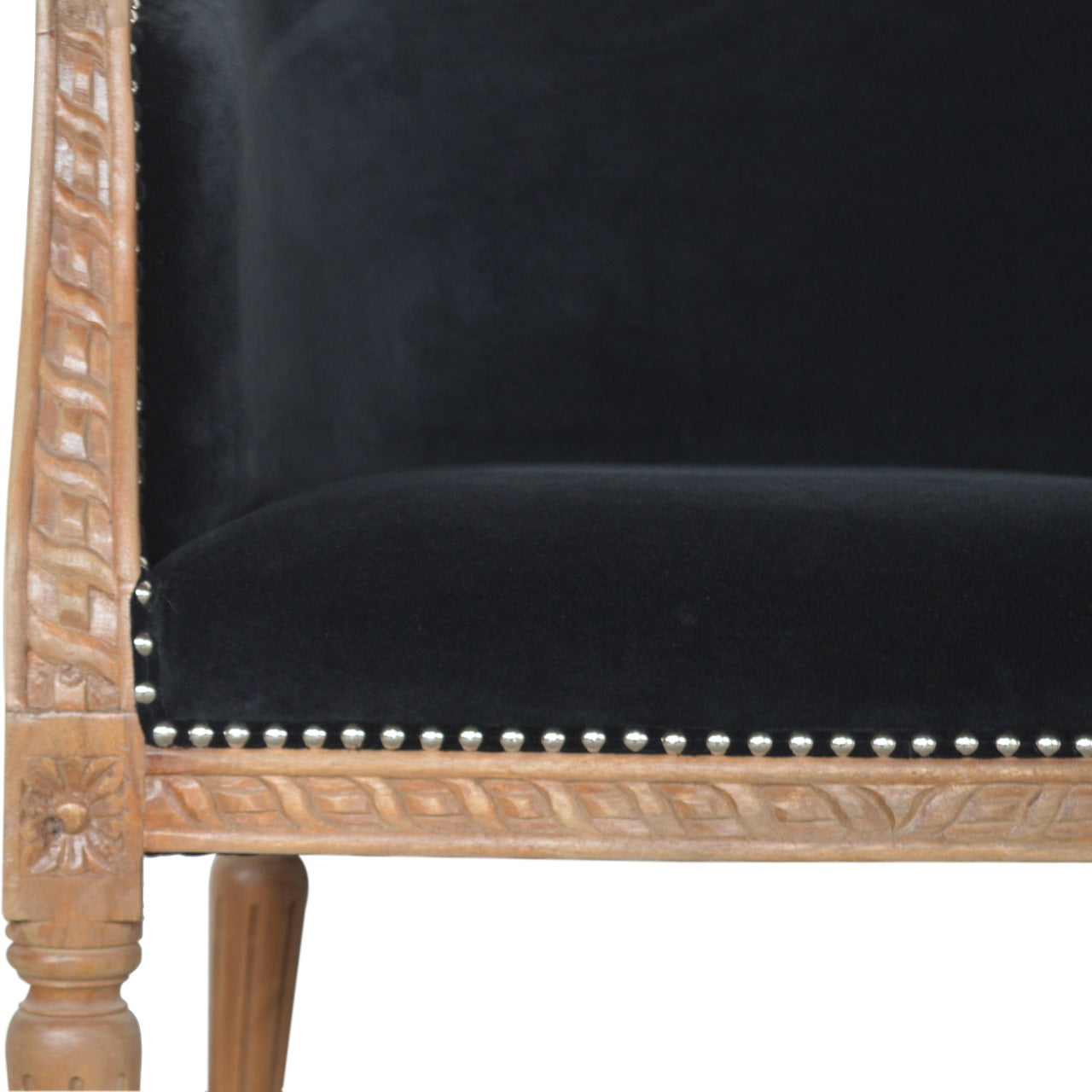 Black Velvet Occasional Chair - mancavesuperstore
