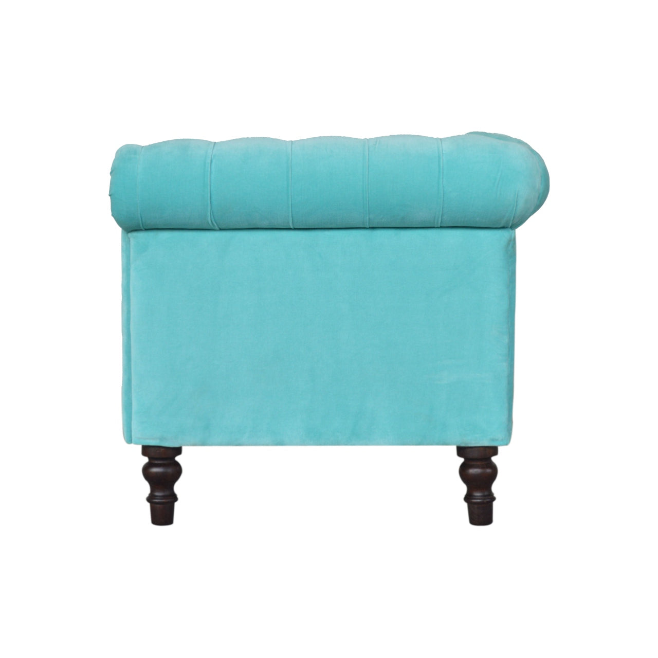 Aqua Velvet Chesterfield Sofa - mancavesuperstore