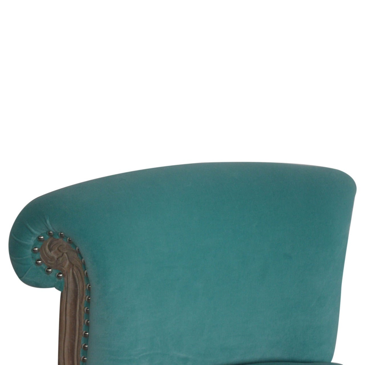 Aqua Velvet Studded Chair - mancavesuperstore