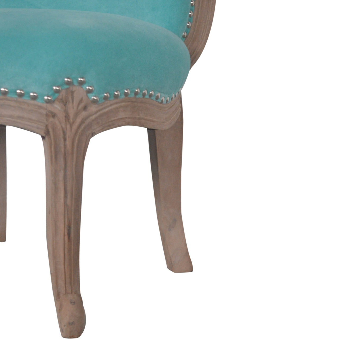 Aqua Velvet Studded Chair - mancavesuperstore