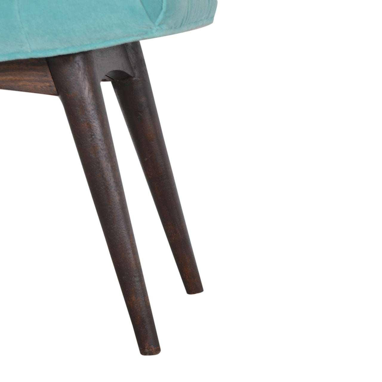 Aqua Cotton Velvet Curved Bench - mancavesuperstore