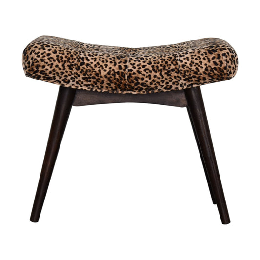 Leopard Print Curved Bench - mancavesuperstore