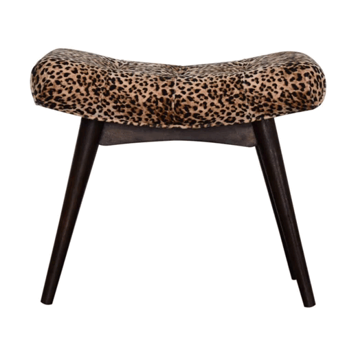 Leopard Print Curved Bench - mancavesuperstore