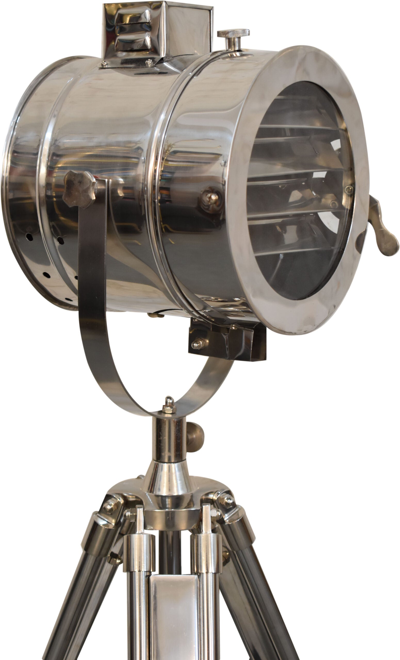 Complete Chrome Tripod Fold Spotlight Floor Lamp - mancavesuperstore