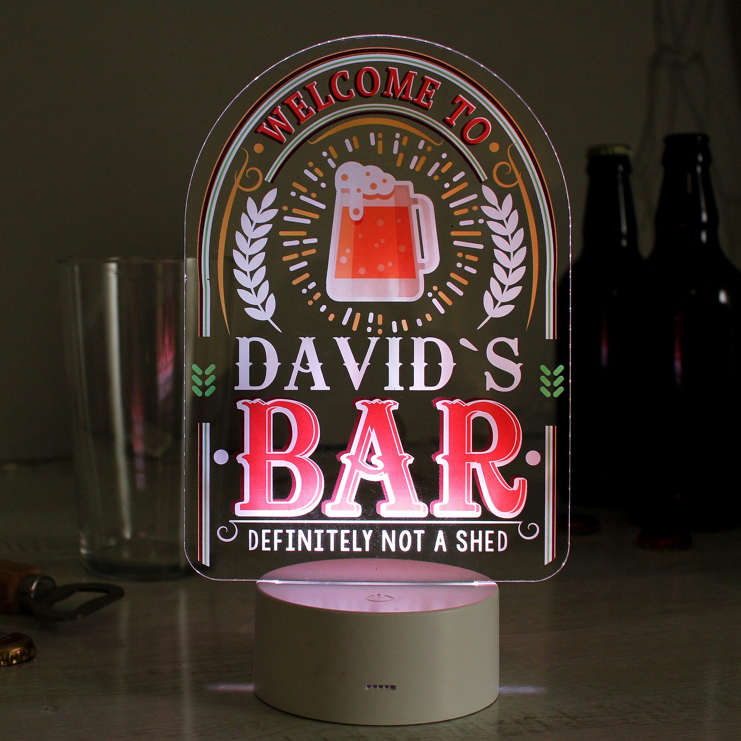 Personalised Light-up Bar Sign