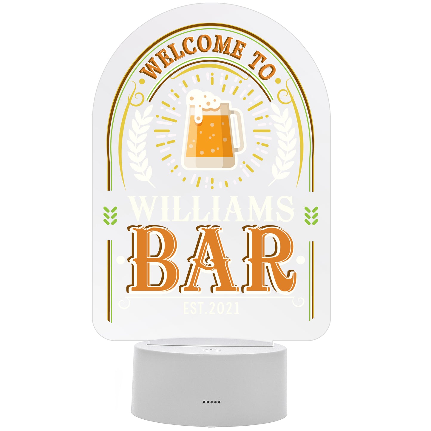 Personalised Light-up Bar Sign