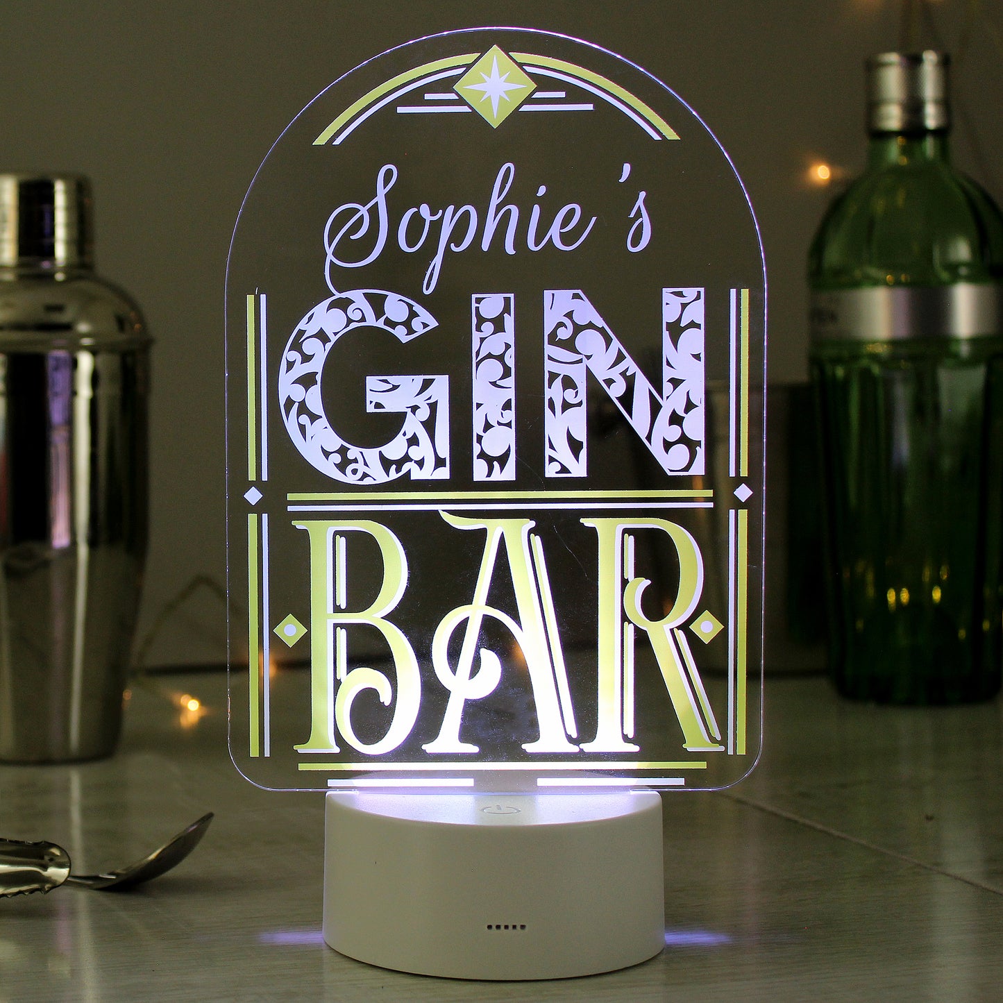 Personalised Light-up Gin Bar Sign