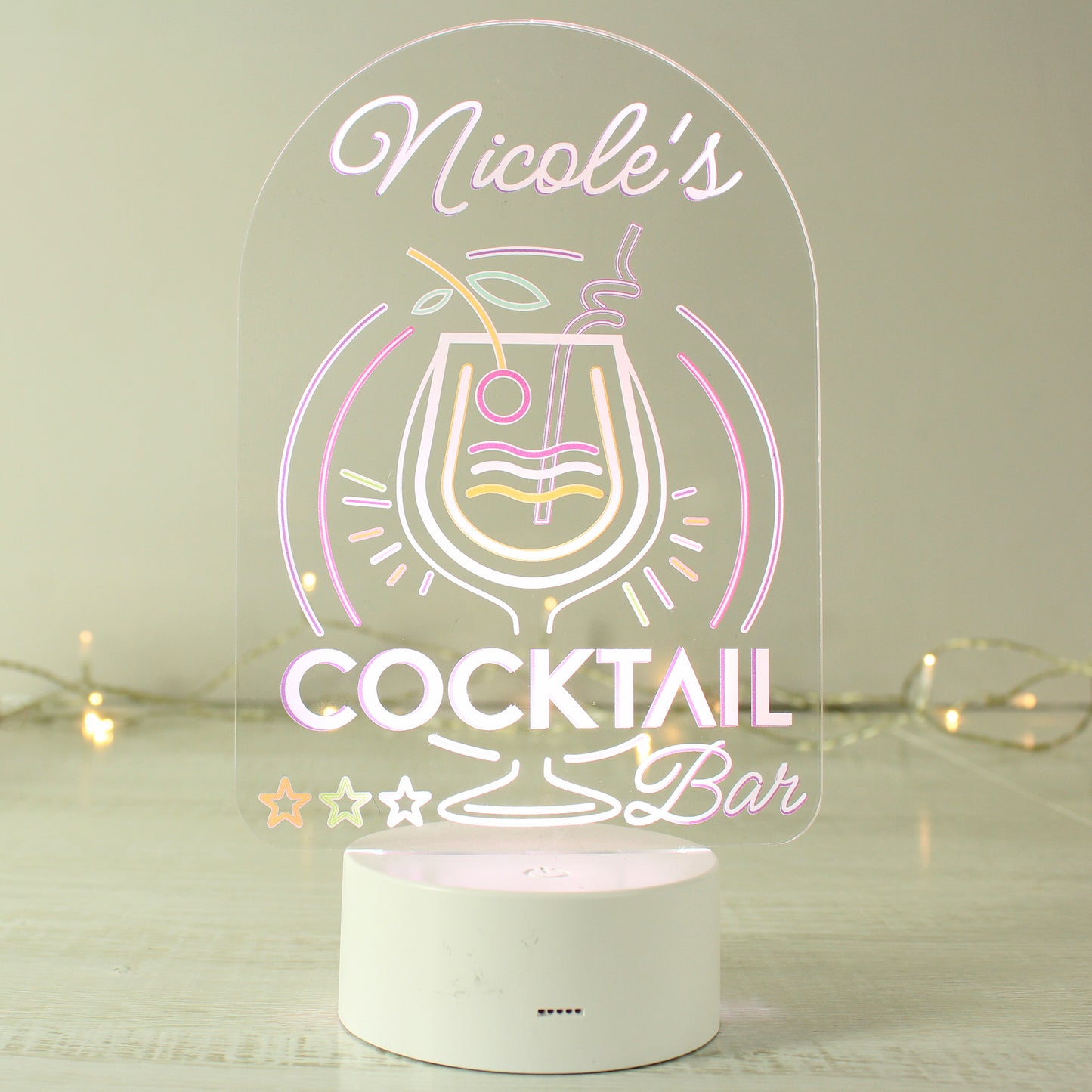 Personalised Light-up Cocktail Bar Sign