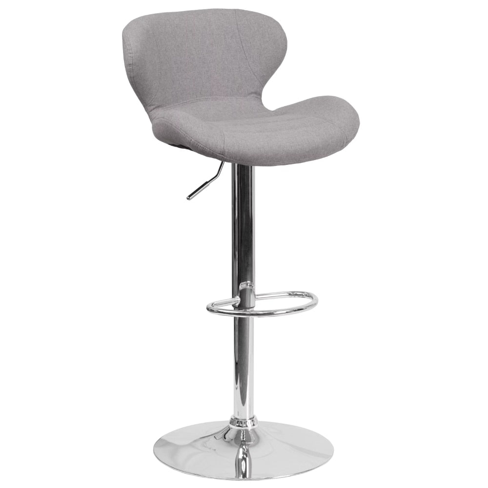 Contemporary Fabric Adjustable Kitchen Barstool - Vinyl/Fabric