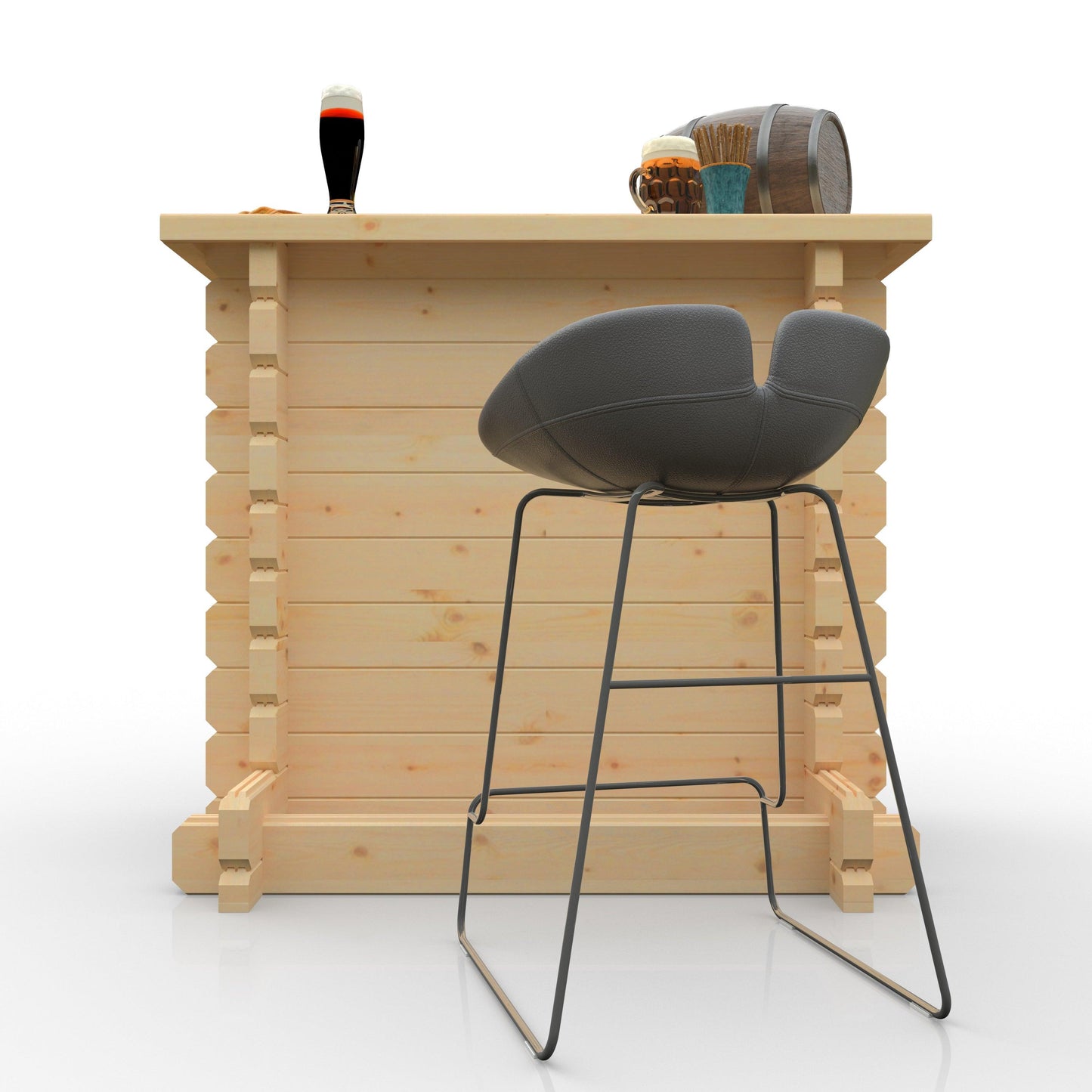 Traditional Man Cave Wooden Bar - 4'x3' - mancavesuperstore