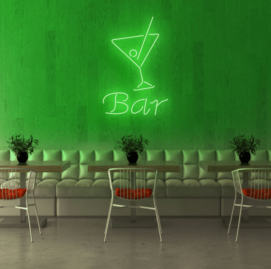 Bar Sign (The Word) & Cocktail Glass Neon Sign - 75cm/100cm - mancavesuperstore