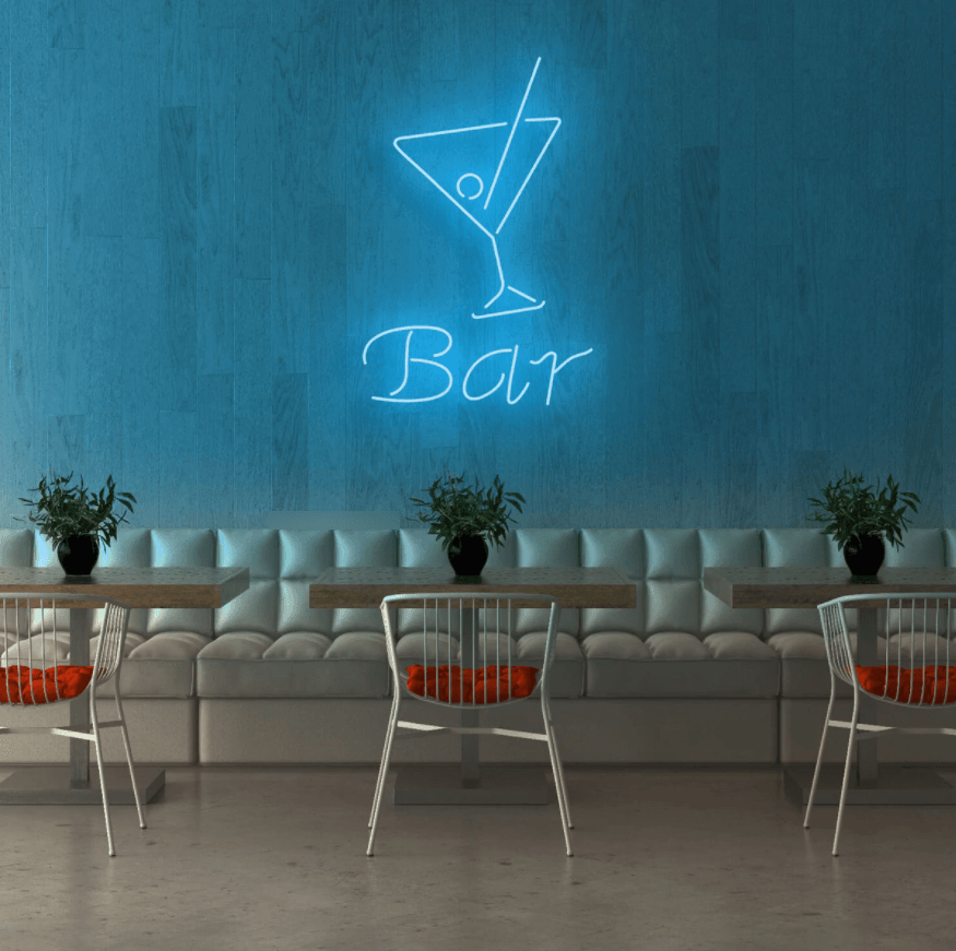 Bar Sign (The Word) & Cocktail Glass Neon Sign - 75cm/100cm - mancavesuperstore