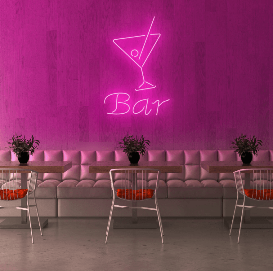 Bar Sign (The Word) & Cocktail Glass Neon Sign - 75cm/100cm - mancavesuperstore