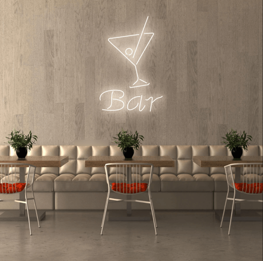 Bar Sign (The Word) & Cocktail Glass Neon Sign - 75cm/100cm - mancavesuperstore