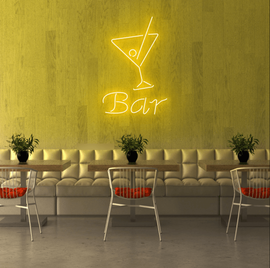Bar Sign (The Word) & Cocktail Glass Neon Sign - 75cm/100cm - mancavesuperstore