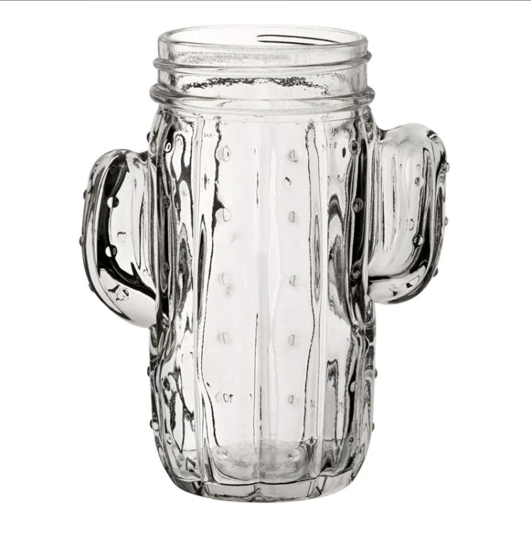 Cactus Cocktail Jar - 6 Pack - Gold Lids - mancavesuperstore