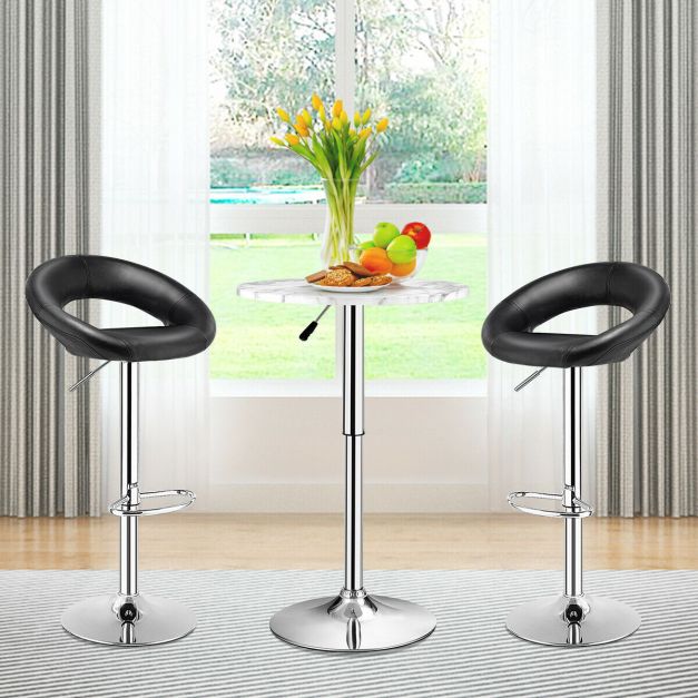 Set of 2 Crescent Curve Barstools - Black