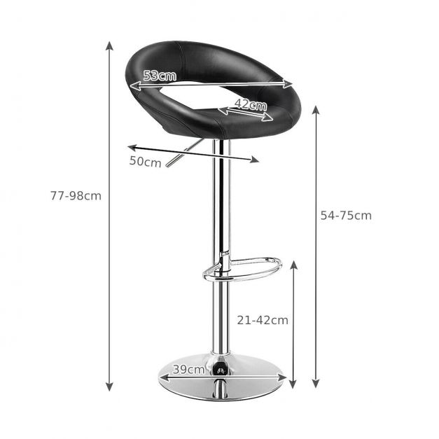 Set of 2 Crescent Curve Barstools - Black