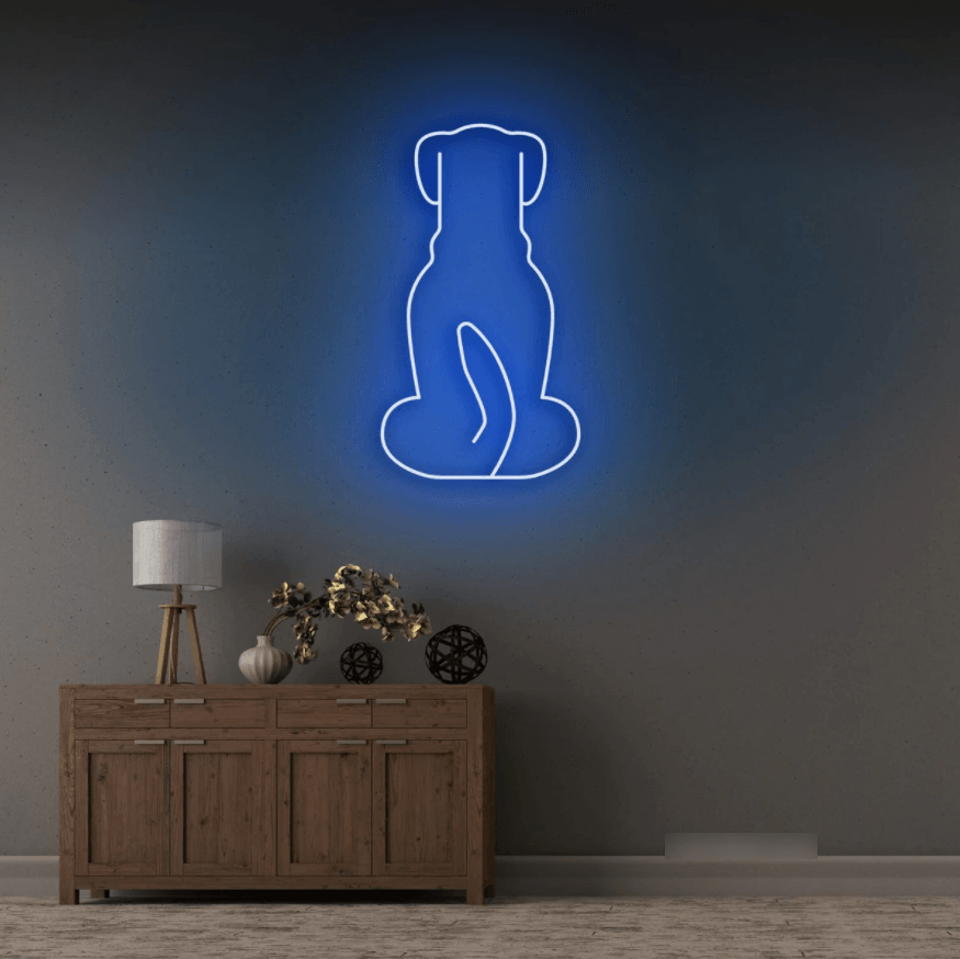 Dog Sitting Neon Sign - 50cm/75cm/100cm - mancavesuperstore
