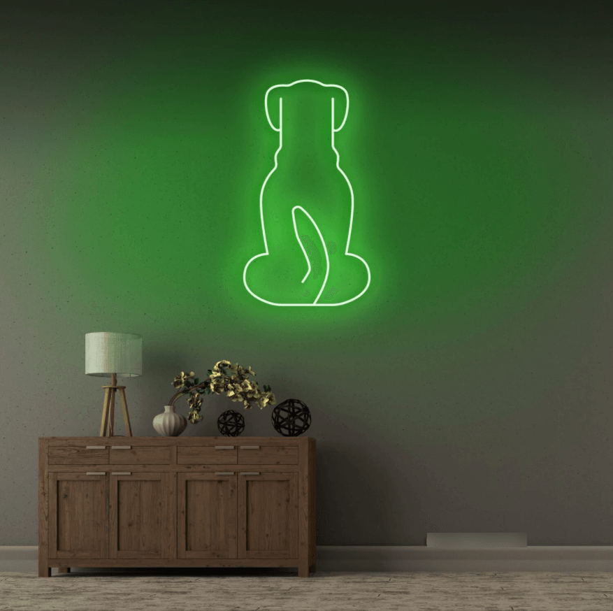 Dog Sitting Neon Sign - 50cm/75cm/100cm - mancavesuperstore