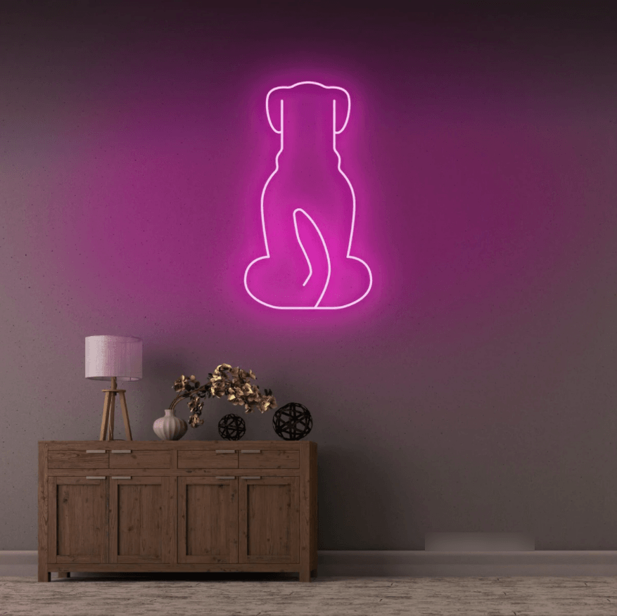 Dog Sitting Neon Sign - 50cm/75cm/100cm - mancavesuperstore