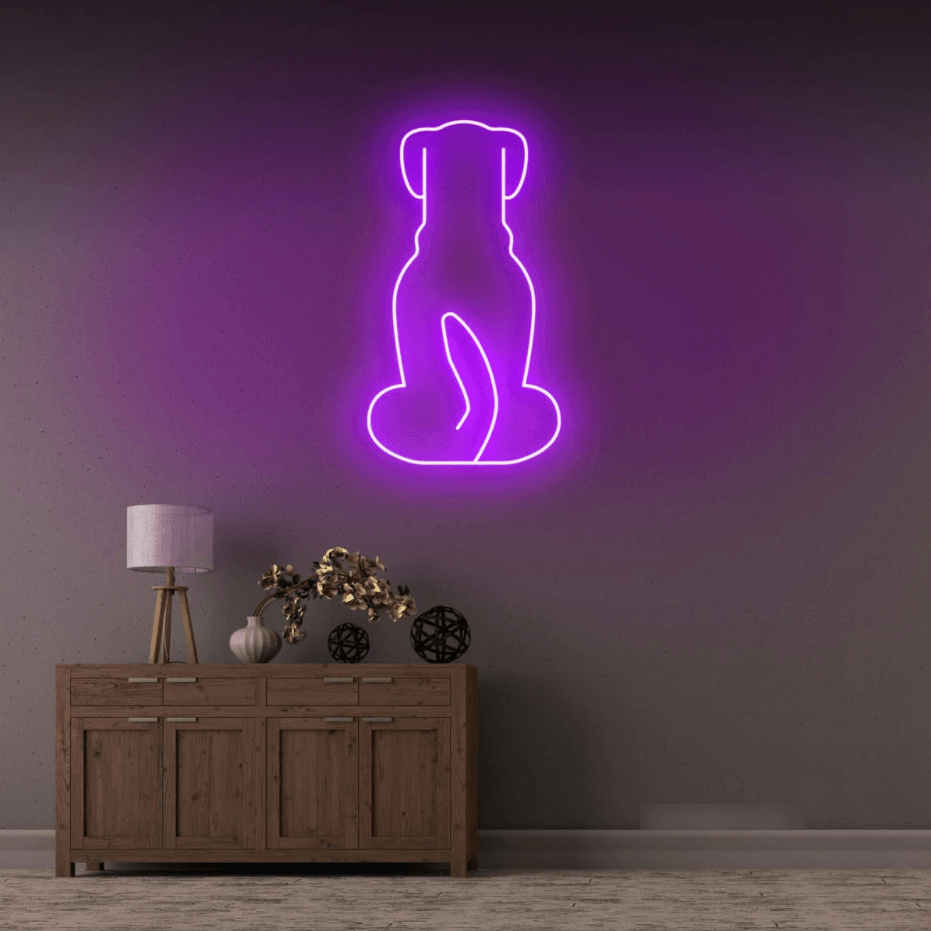 Dog Sitting Neon Sign - 50cm/75cm/100cm - mancavesuperstore