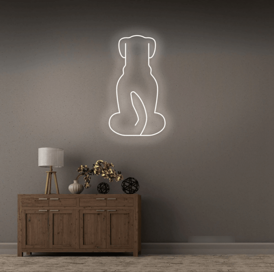 Dog Sitting Neon Sign - 50cm/75cm/100cm - mancavesuperstore