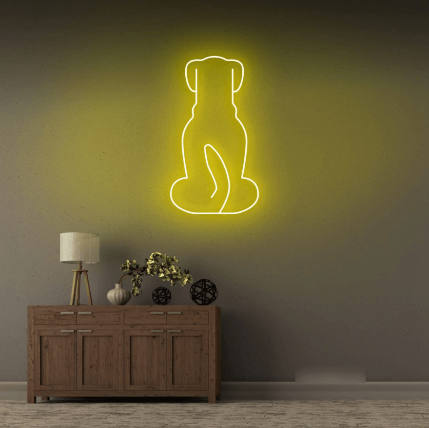 Dog Sitting Neon Sign - 50cm/75cm/100cm - mancavesuperstore