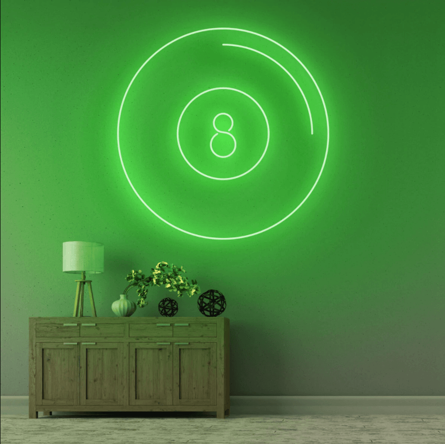 Pool 8 Ball Neon Sign - 50cm/75cm/100cm - mancavesuperstore
