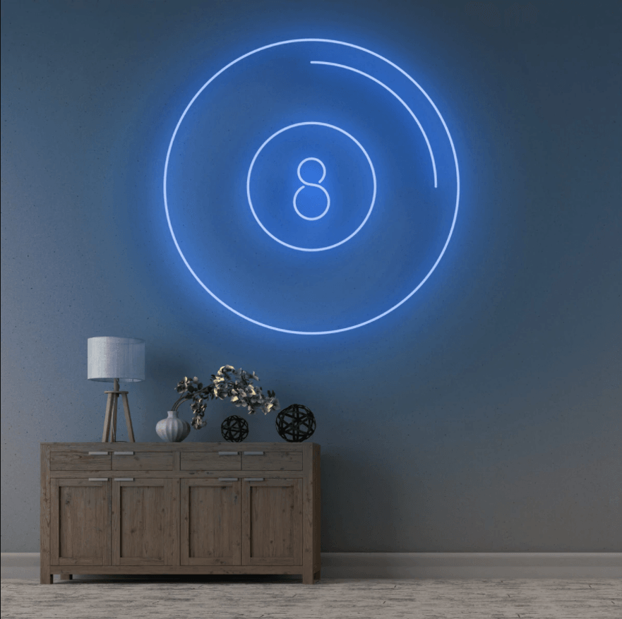 Pool 8 Ball Neon Sign - 50cm/75cm/100cm - mancavesuperstore