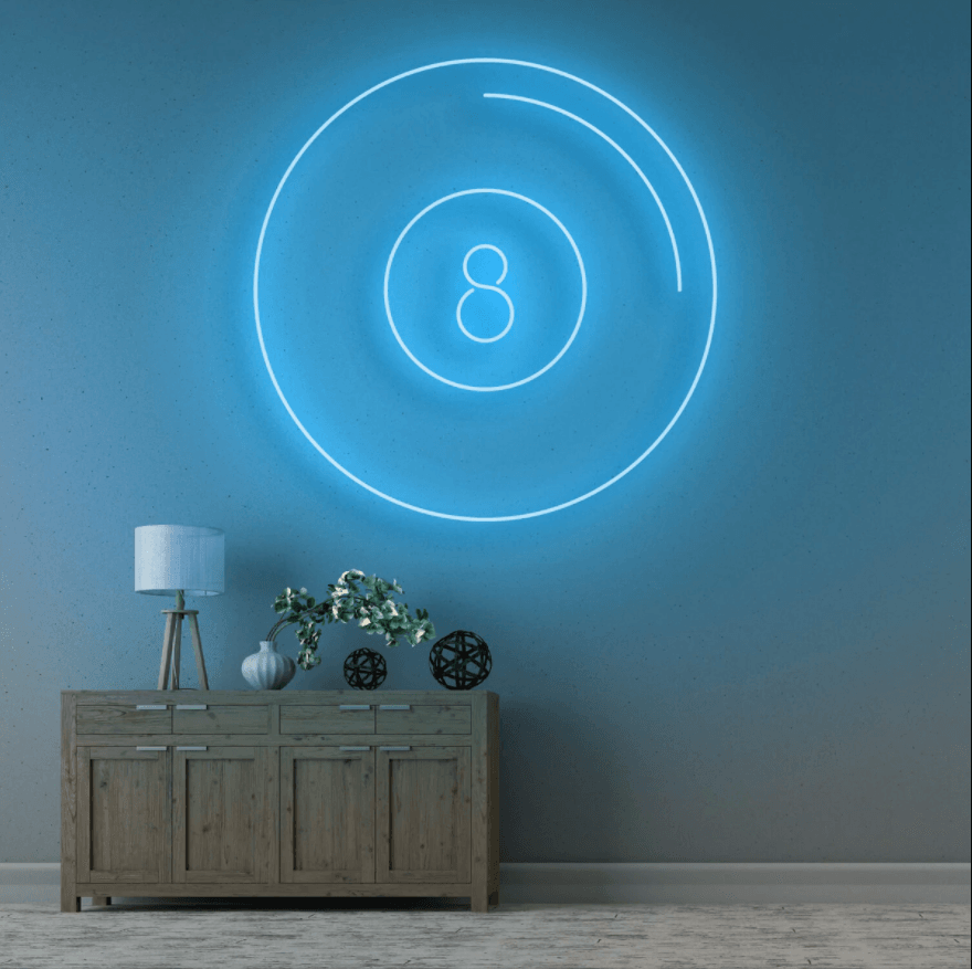 Pool 8 Ball Neon Sign - 50cm/75cm/100cm - mancavesuperstore