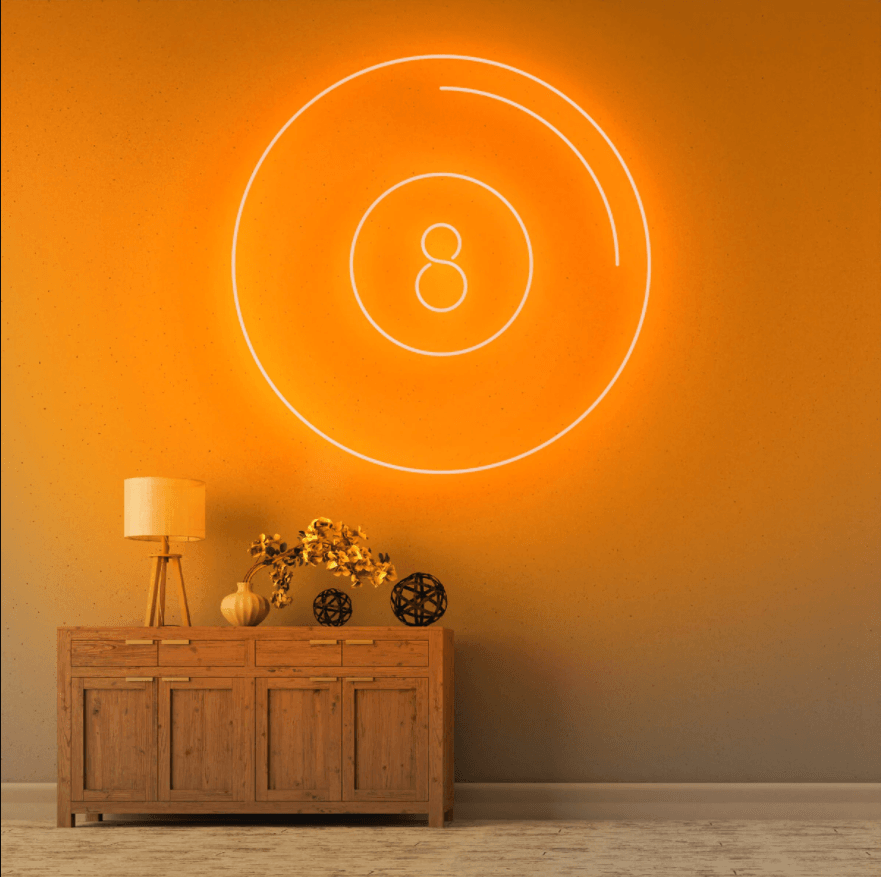 Pool 8 Ball Neon Sign - 50cm/75cm/100cm - mancavesuperstore