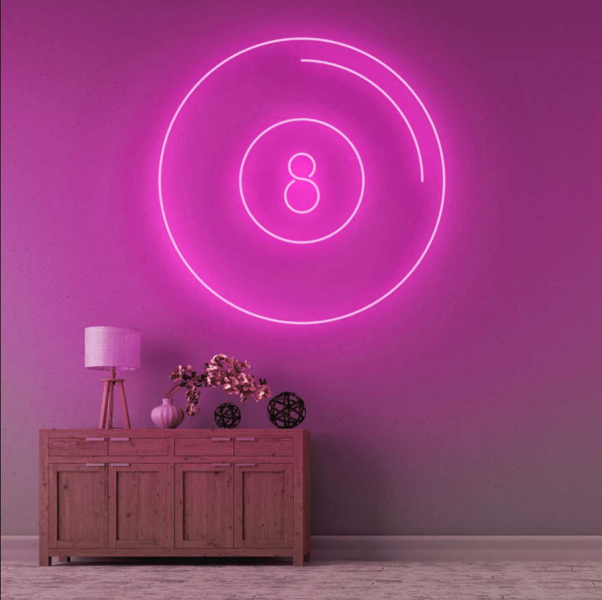 Pool 8 Ball Neon Sign - 50cm/75cm/100cm - mancavesuperstore
