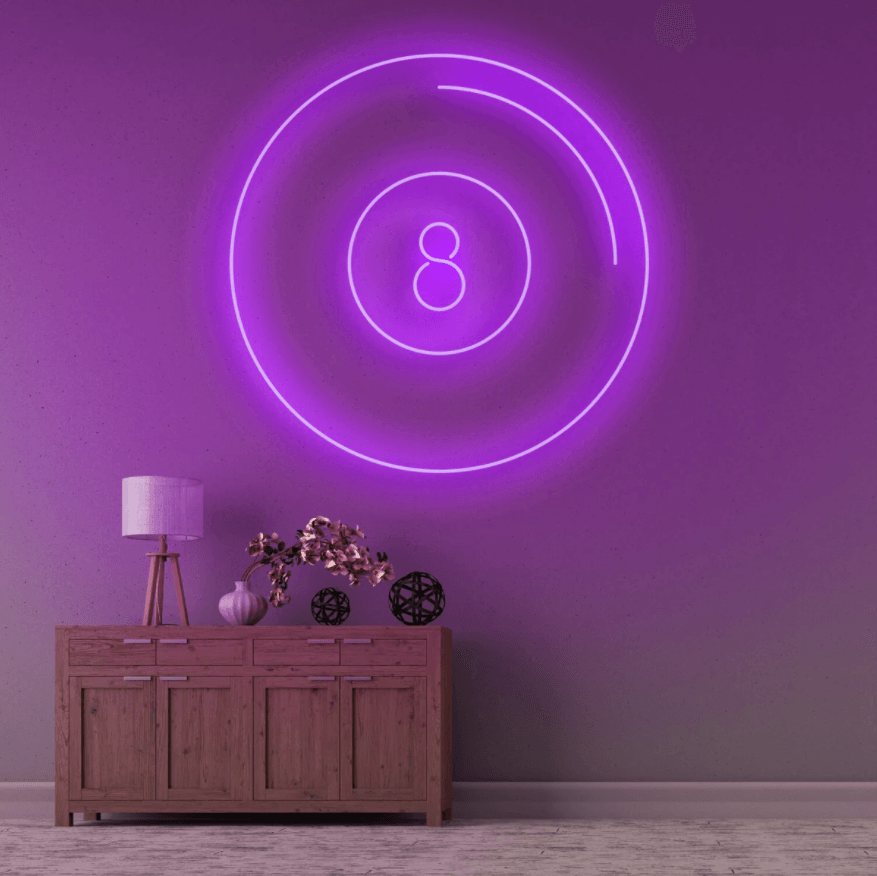 Pool 8 Ball Neon Sign - 50cm/75cm/100cm - mancavesuperstore