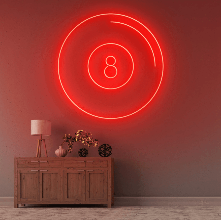 Pool 8 Ball Neon Sign - 50cm/75cm/100cm - mancavesuperstore