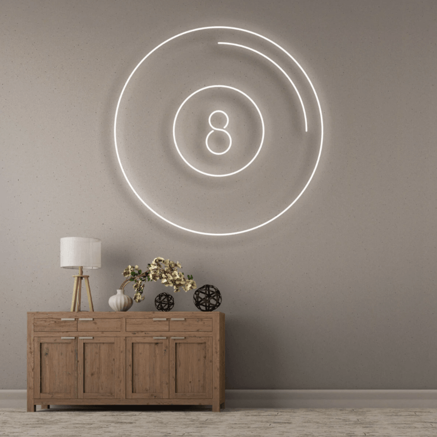Pool 8 Ball Neon Sign - 50cm/75cm/100cm - mancavesuperstore