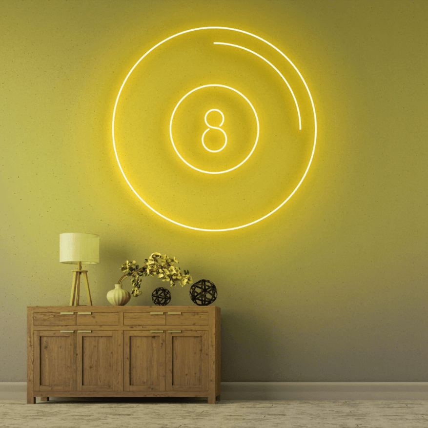 Pool 8 Ball Neon Sign - 50cm/75cm/100cm - mancavesuperstore