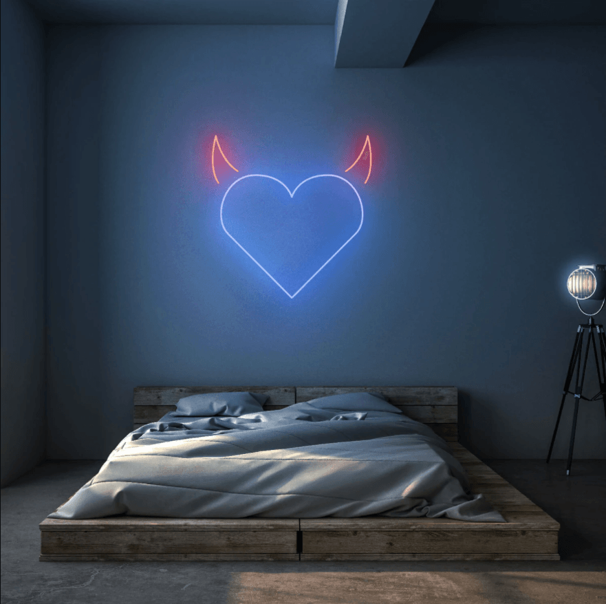 Devil Heart Neon Sign - 50cm/75cm/100cm - mancavesuperstore
