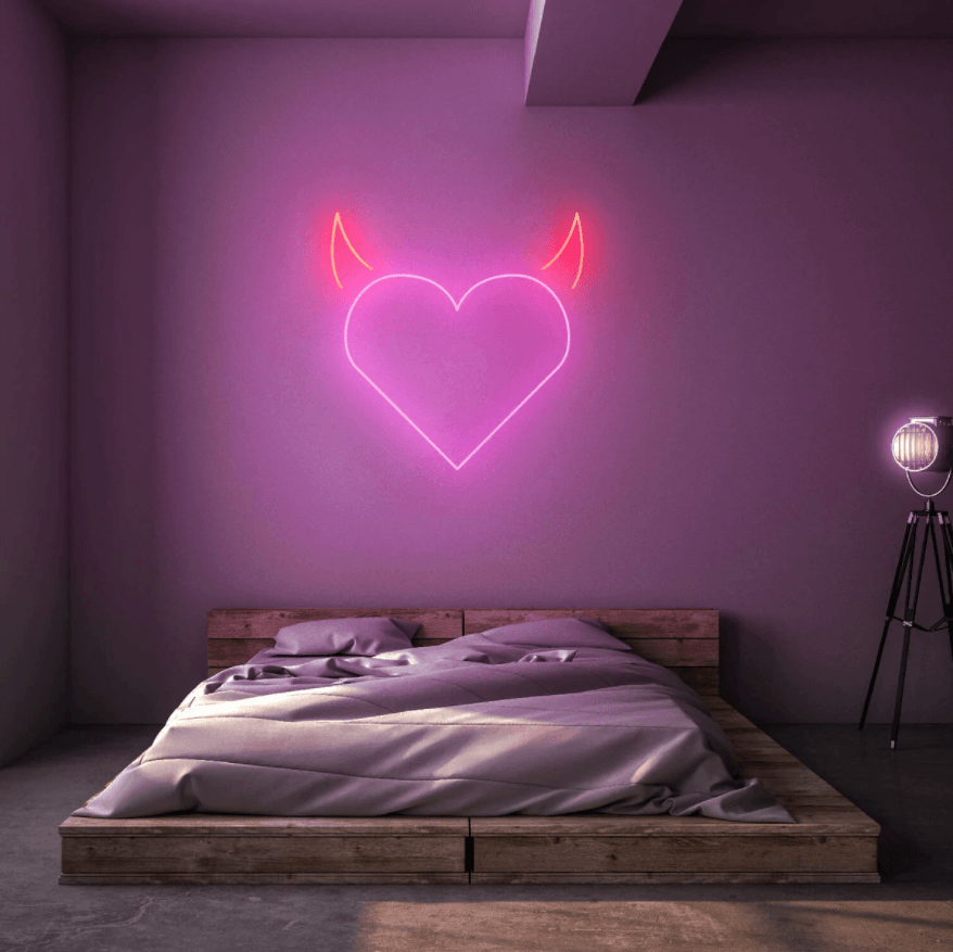 Devil Heart Neon Sign - 50cm/75cm/100cm - mancavesuperstore