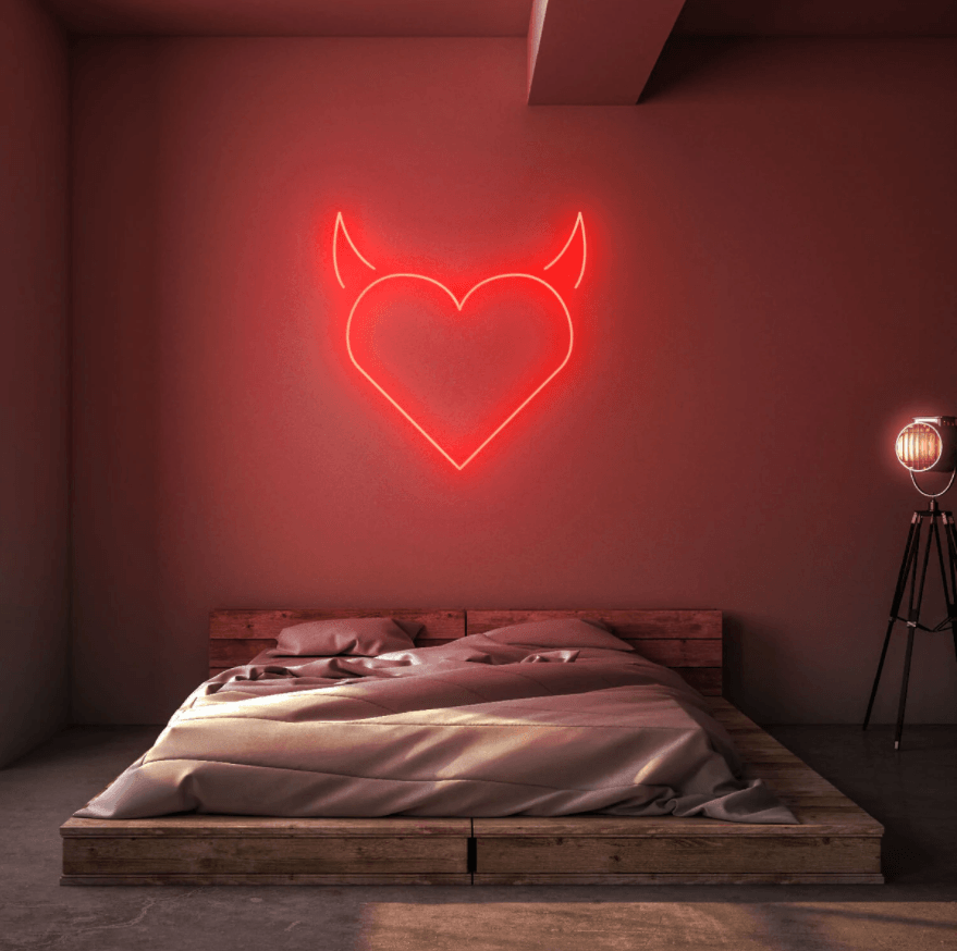 Devil Heart Neon Sign - 50cm/75cm/100cm - mancavesuperstore