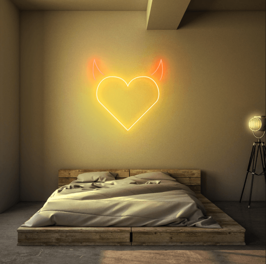 Devil Heart Neon Sign - 50cm/75cm/100cm - mancavesuperstore