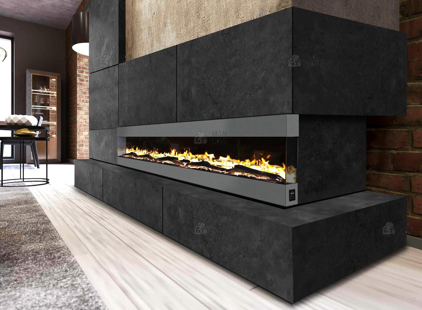 Mirage Mantel Electric Fire - 60 inch - mancavesuperstore