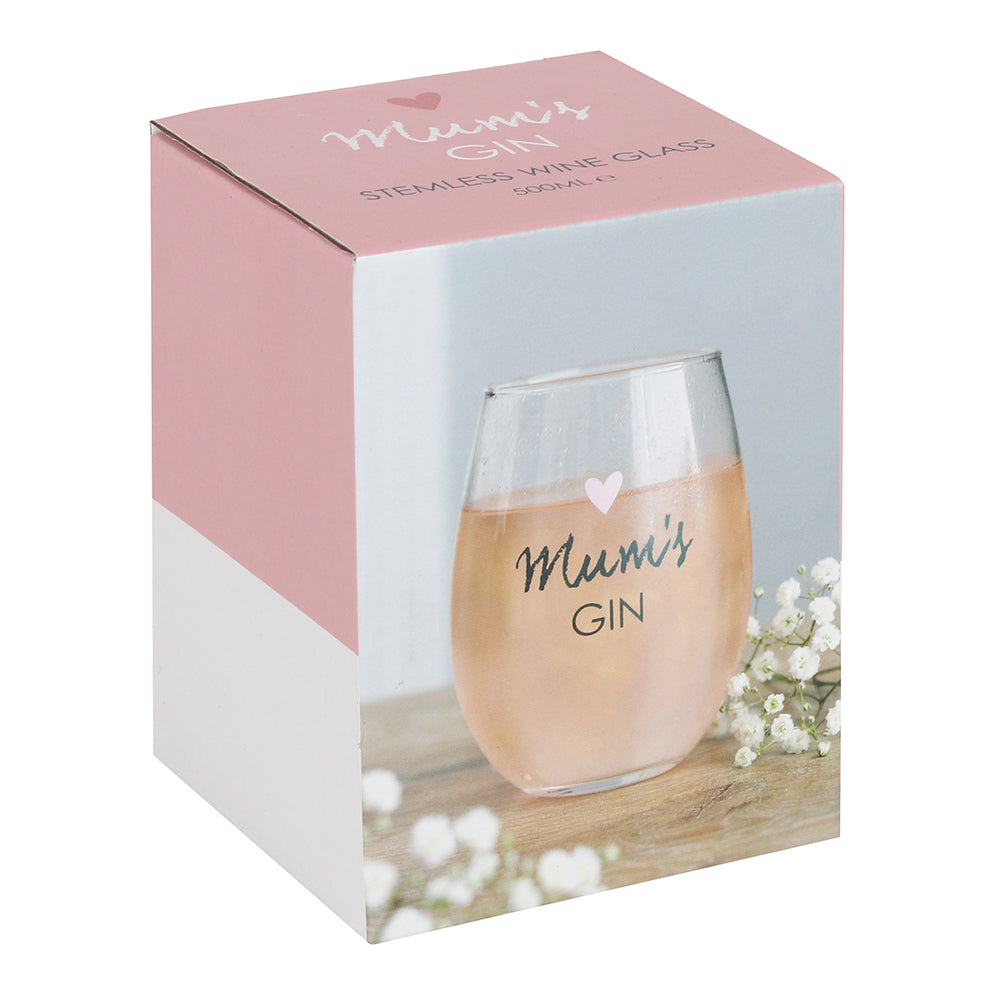 Mum Gin Glass - Love Heart - mancavesuperstore