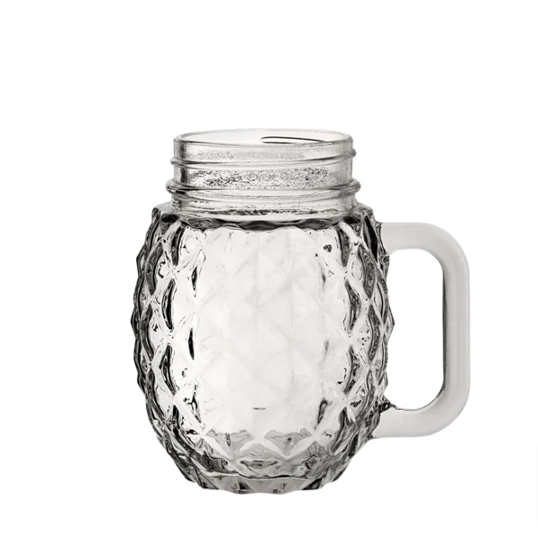 Hawaii Pineapple Cocktail Jar - 6 Pack - Gold Lids - mancavesuperstore